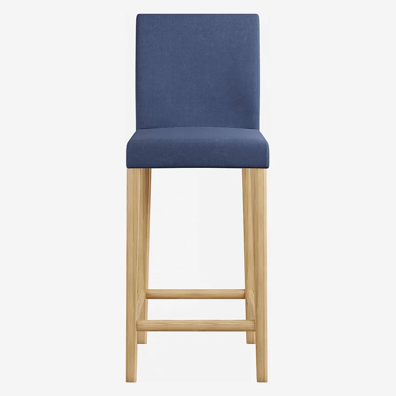 Cadeira alta de bar em tecido - Azul - 2