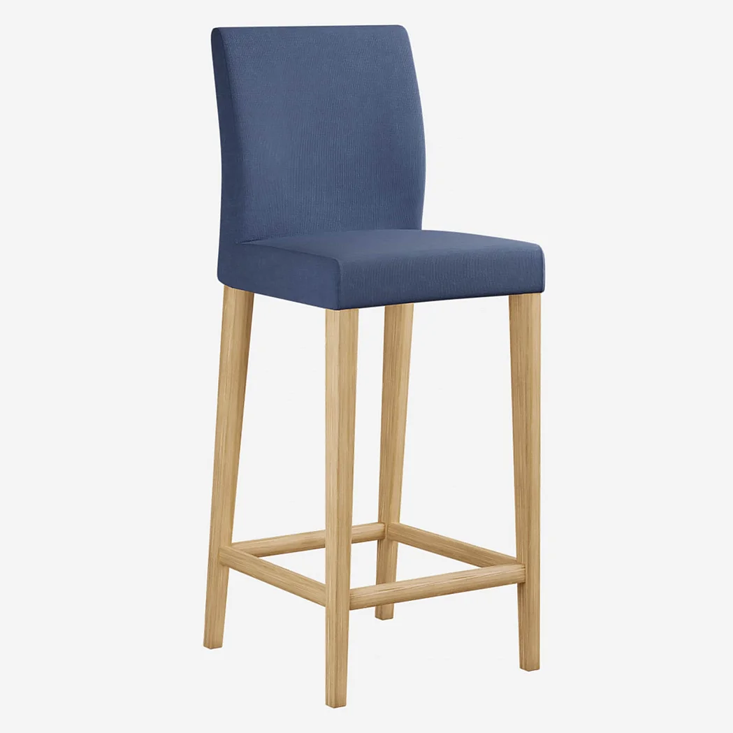 Cadeira alta de bar em tecido - Azul - 1