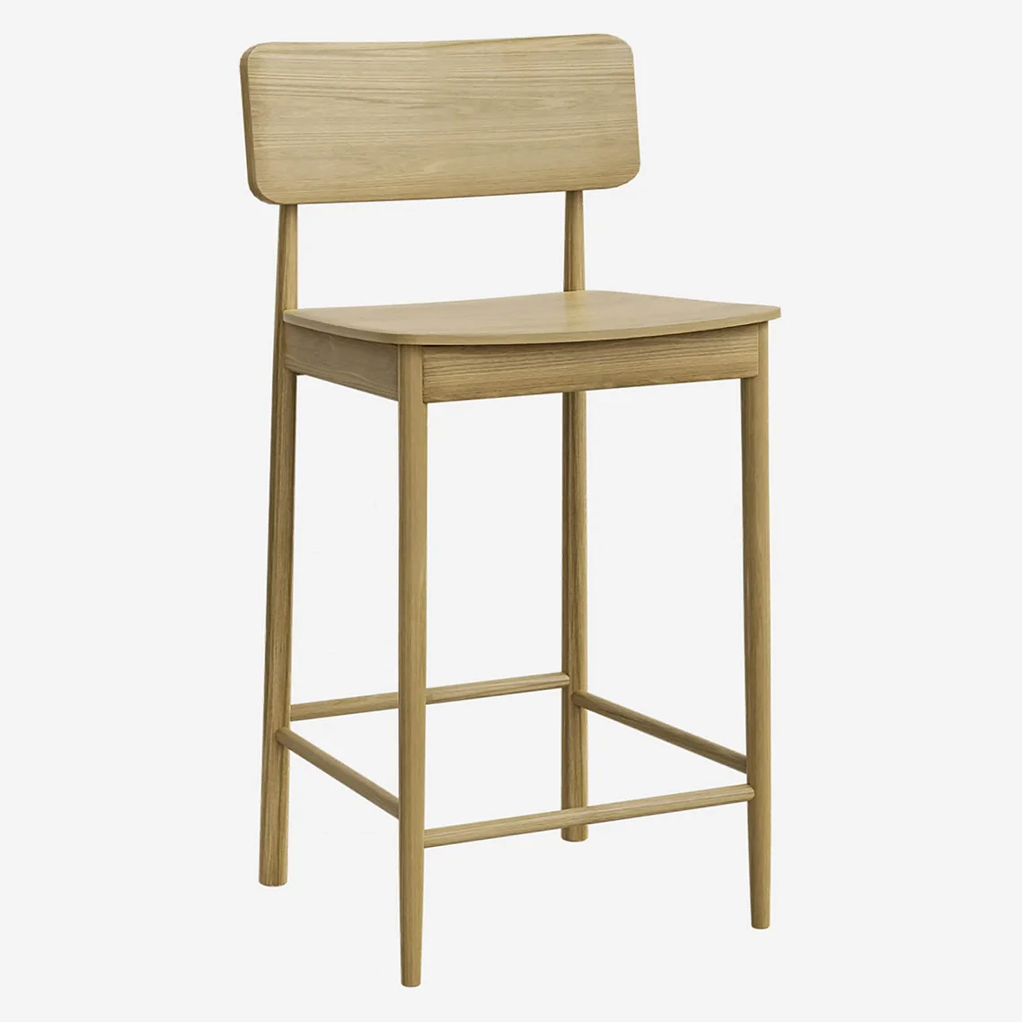 Chaise haute de bar en hêtre – Bois clair - 2