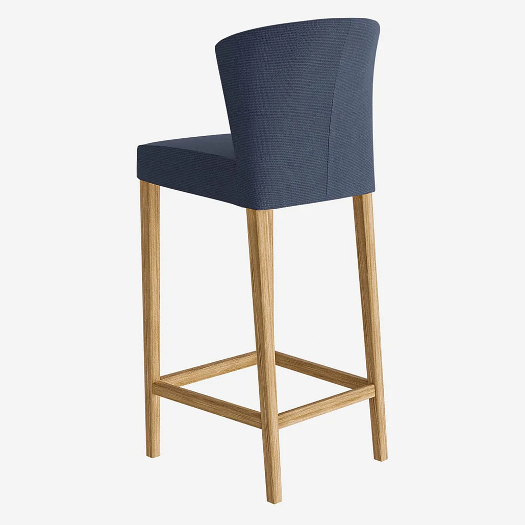 Lot de 2 chaises hautes de bar en tissu - Bleu - 4