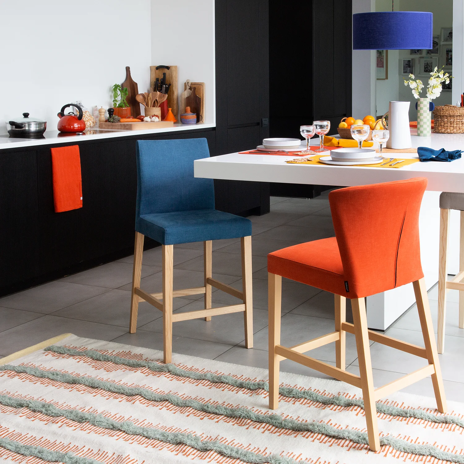 Silla media de bar - Gris - 4