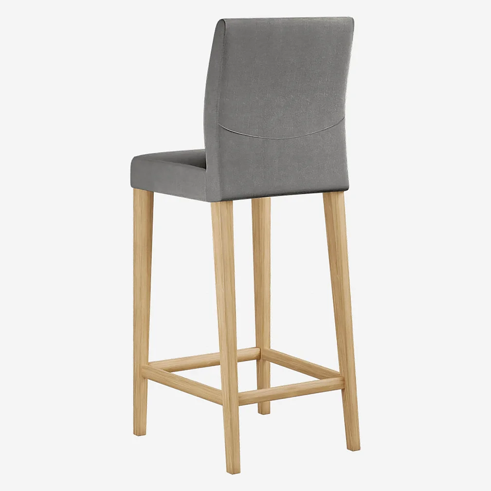 Hoge barkruk van stof - Grijs - 3