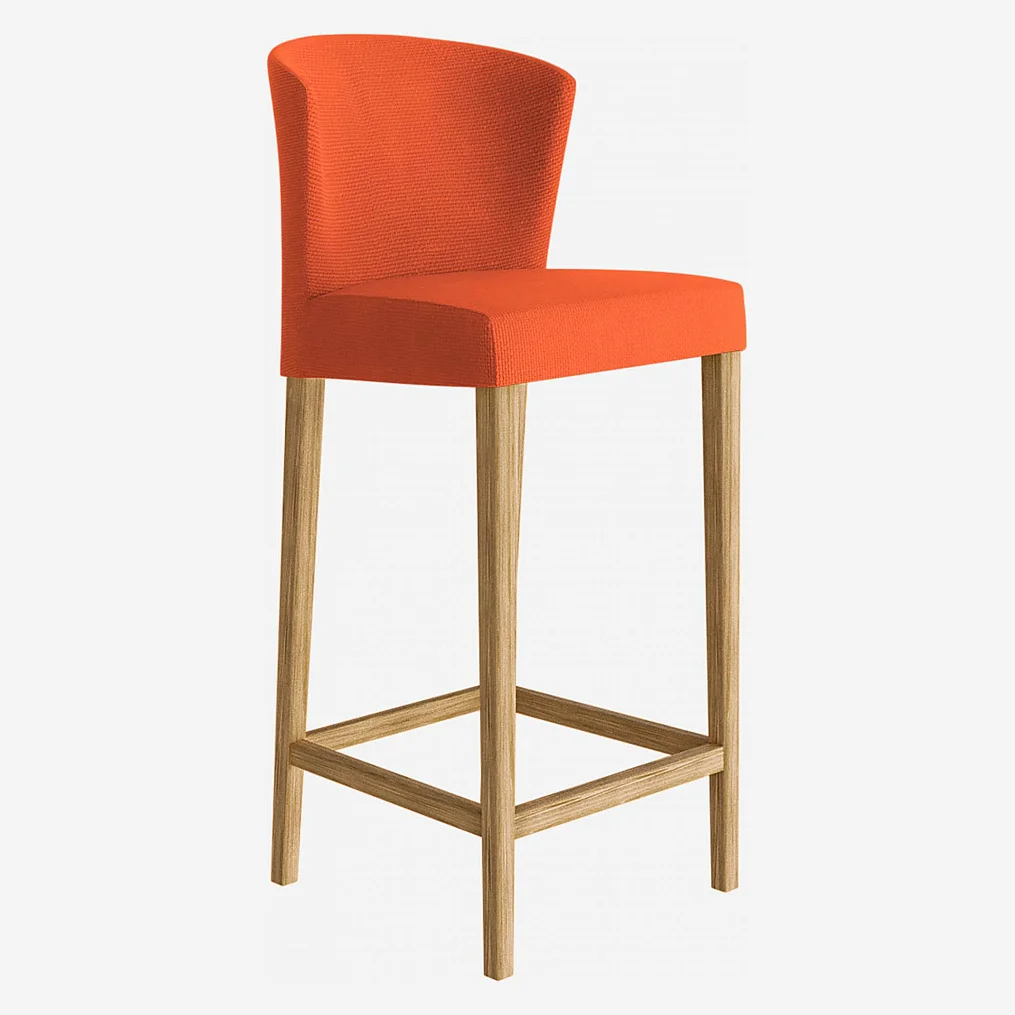 Cadeira alta de bar em tecido - Cor de laranja - 2