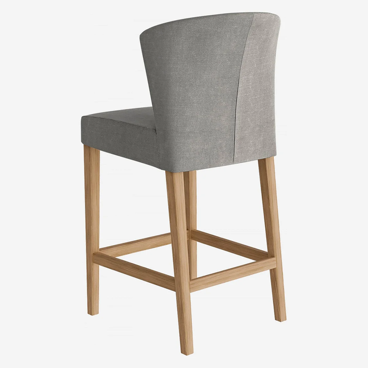 Lot de 2 chaises mi-hautes de bar en tissu - Gris - 5