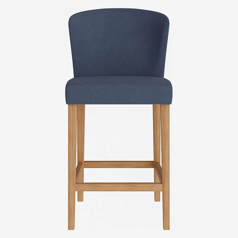 Cadeira média de bar em tecido - Azul - 3