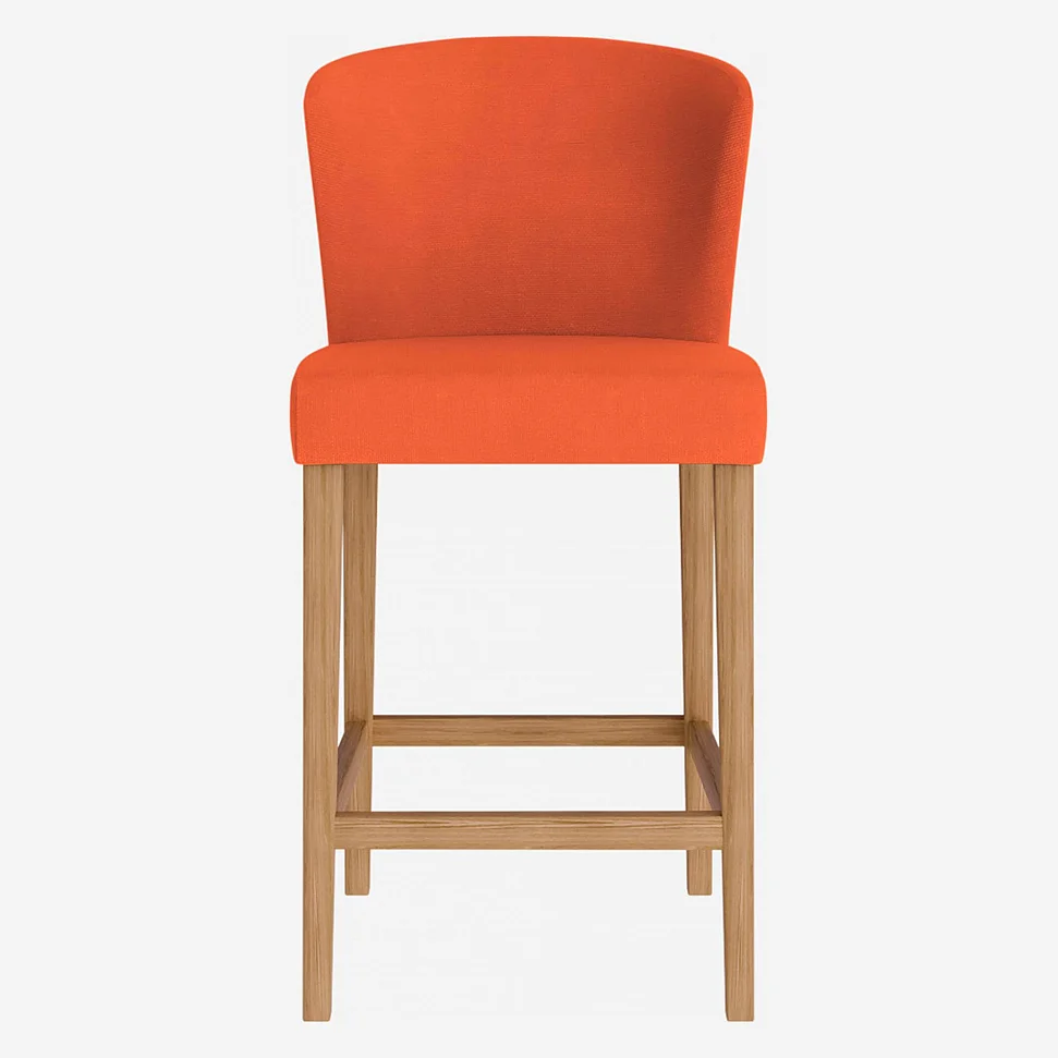 Lot de 2 chaises mi-hautes de bar en tissu - Orange - 3