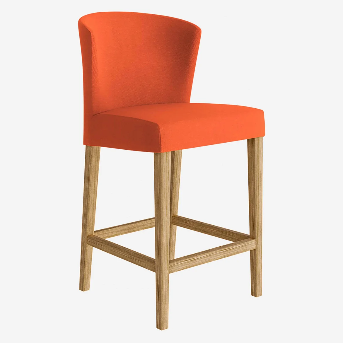 Lot de 2 chaises mi-hautes de bar en tissu - Orange - 1