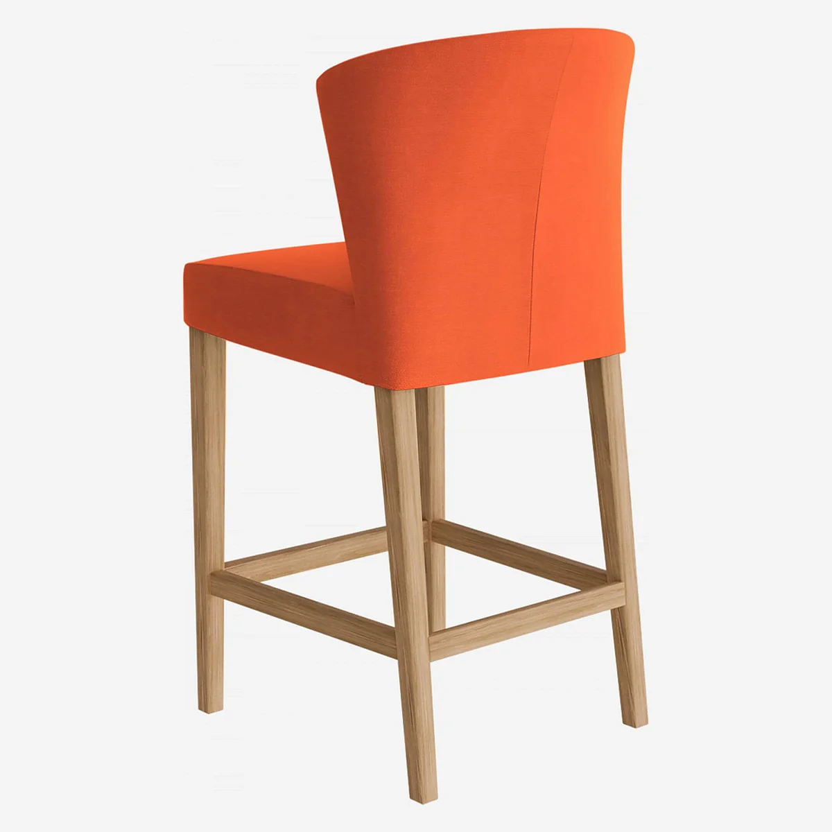 Lot de 2 chaises mi-hautes de bar en tissu - Orange - 4