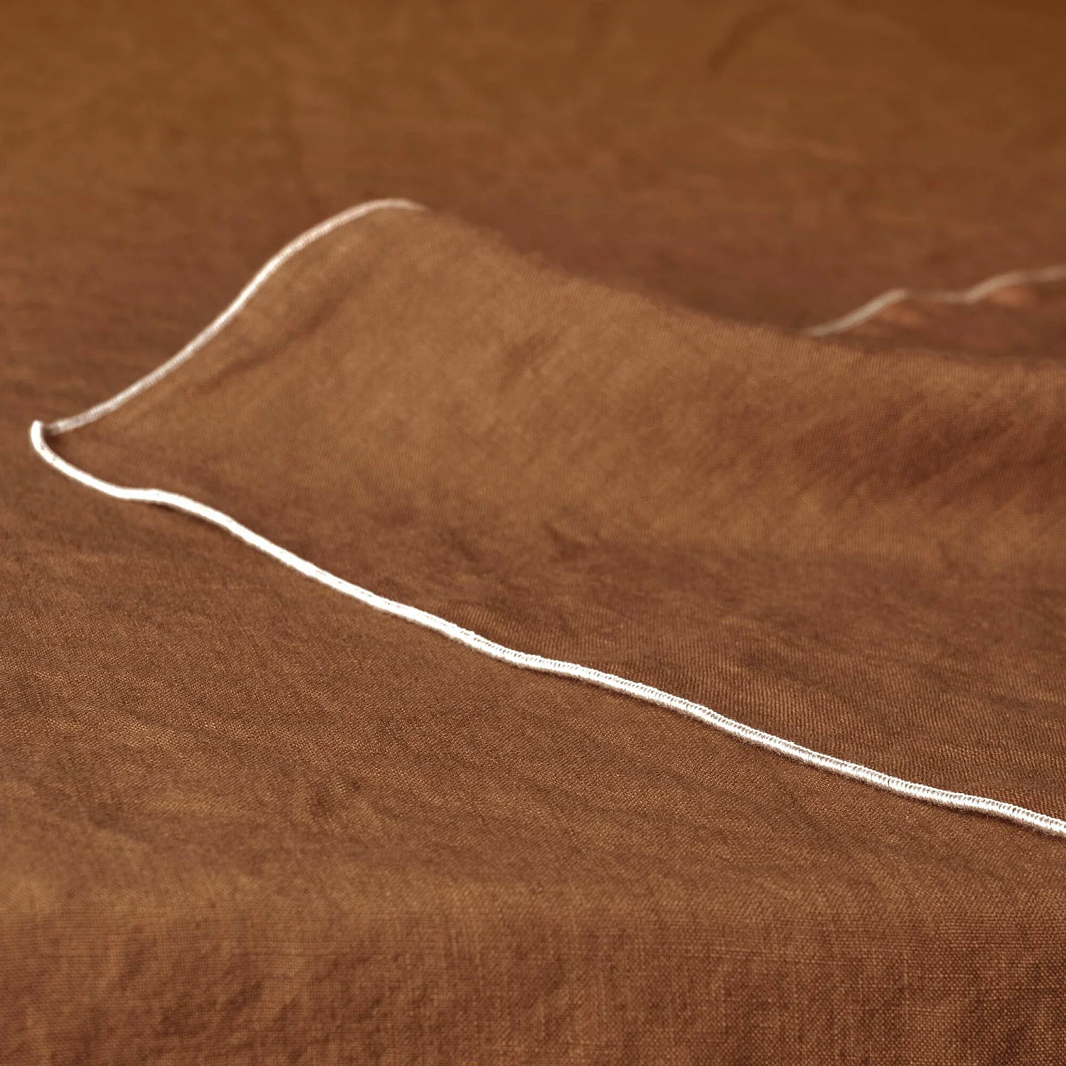 Nappe en lin - 150 x 250 cm - Marron caramel - 2