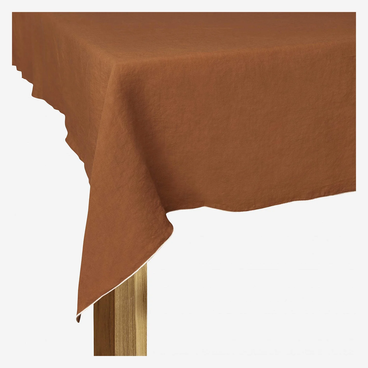 Nappe en lin - 150 x 250 cm - Marron caramel - 4