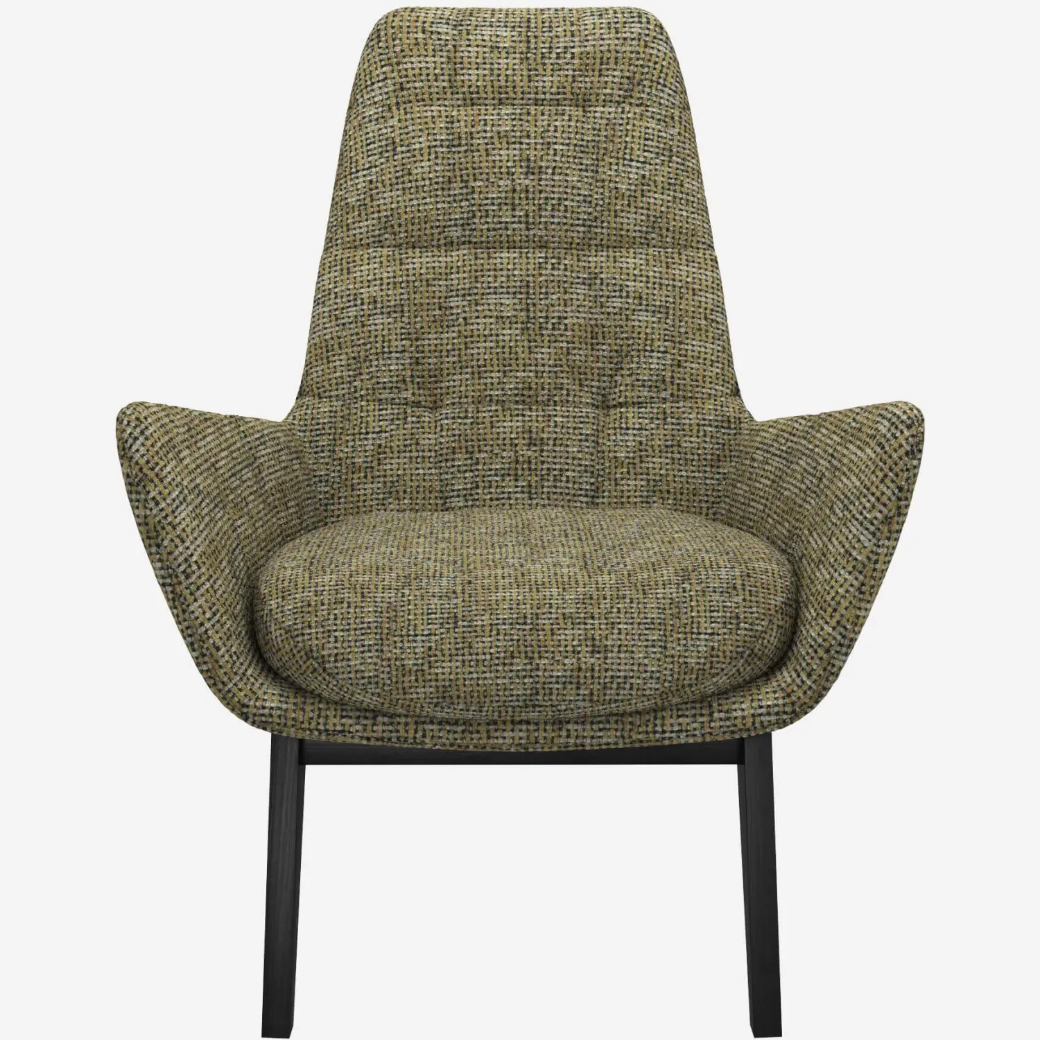 Fauteuil en tissu Alba - Vert orage - Pieds noirs
