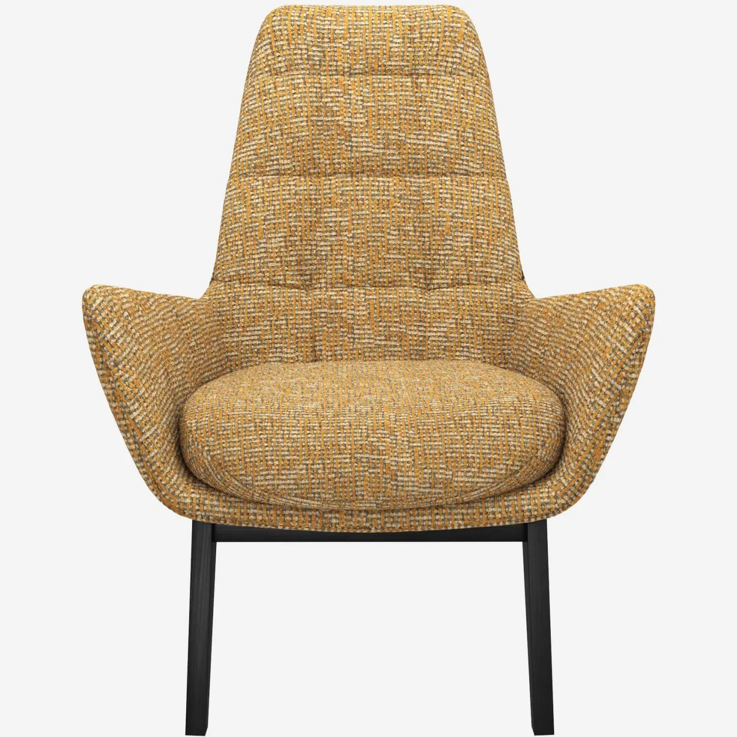 Fauteuil en tissu Alba - Jaune soleil - Pieds noirs