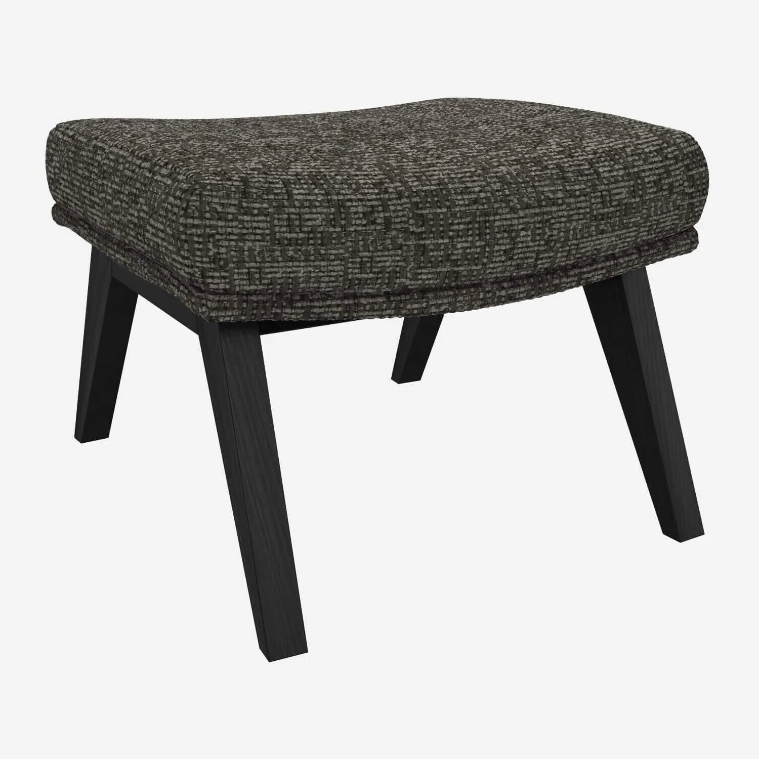 Repose-pieds en tissu Alba - Gris nuage - Pieds noirs