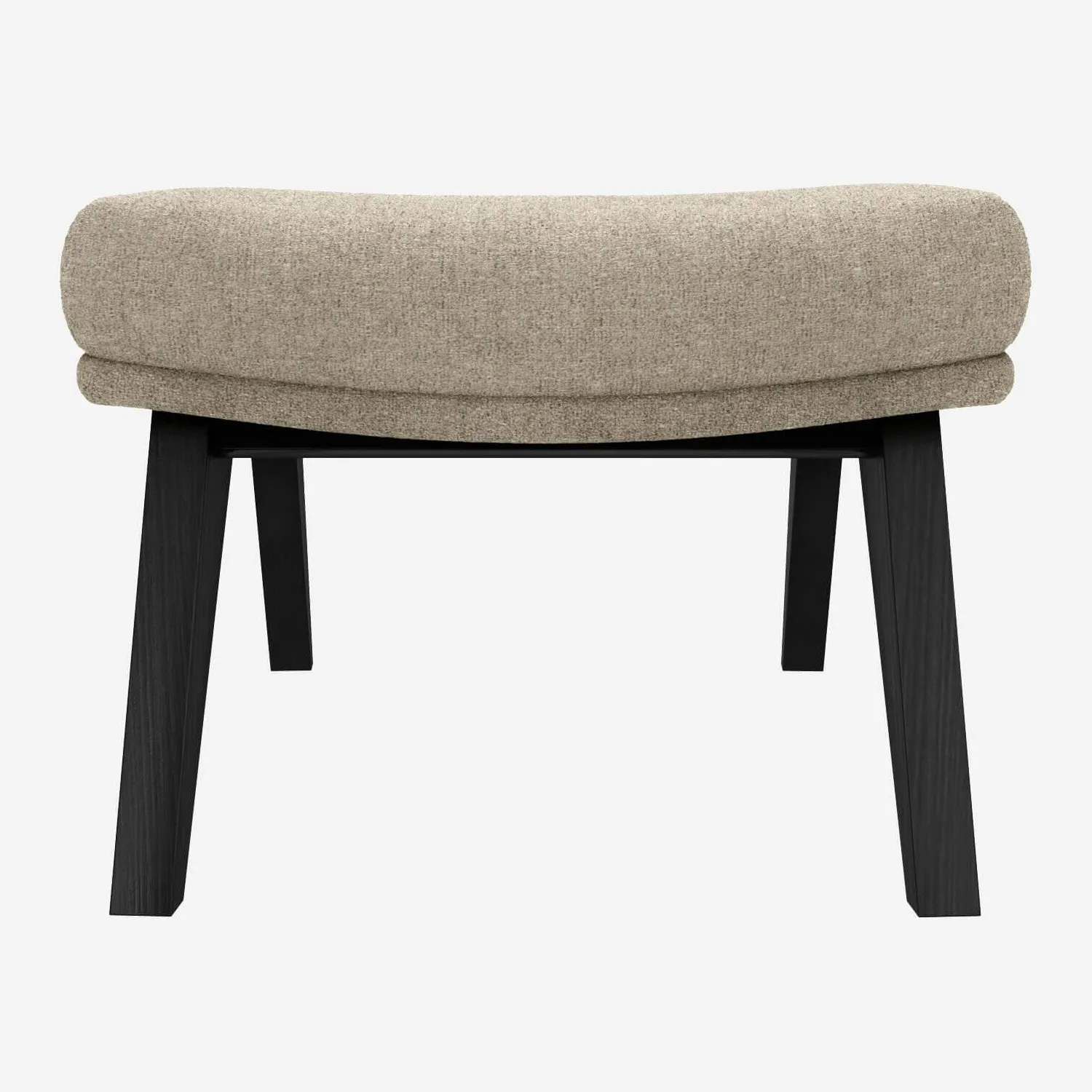 Repose-pieds en tissu Lucca - Blanc mastic - Pieds noirs