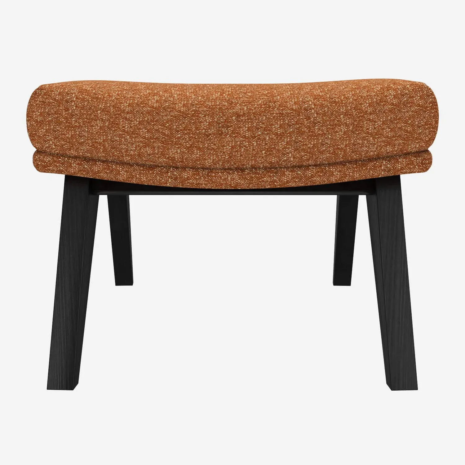 Repose-pieds en tissu Lucca - Marron noisette - Pieds noirs