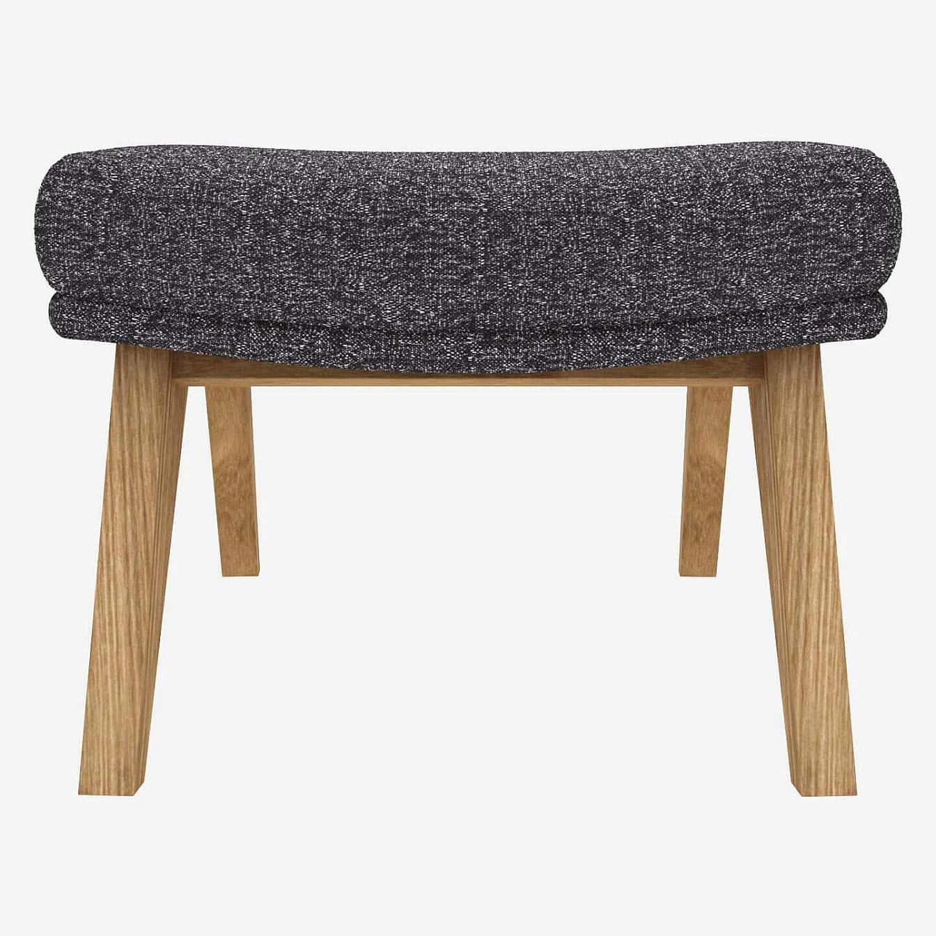 Repose-pieds en tissu Lucca - Bleu zingué - Pieds chêne - 3