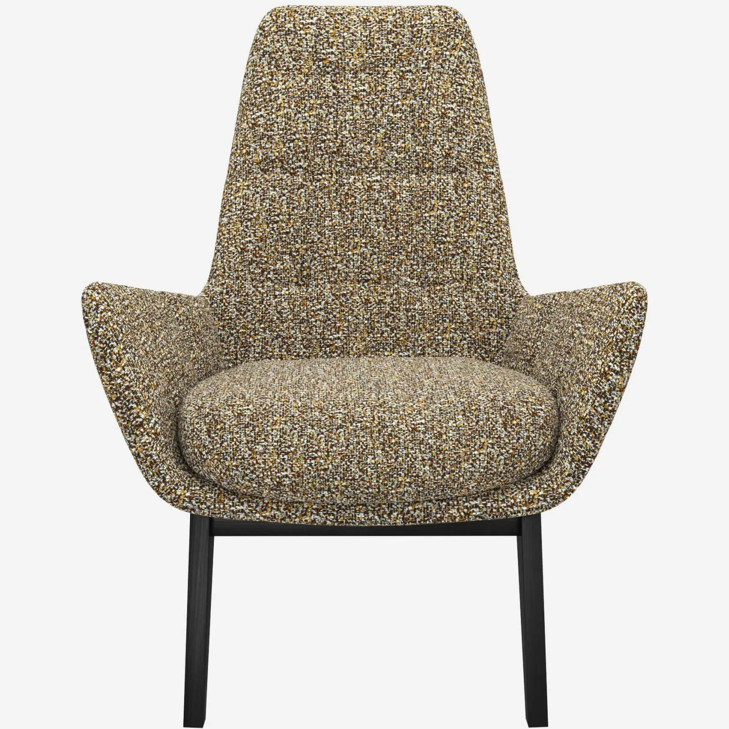 Fauteuil en tissu Venezia - Vert lichen - Pieds noirs