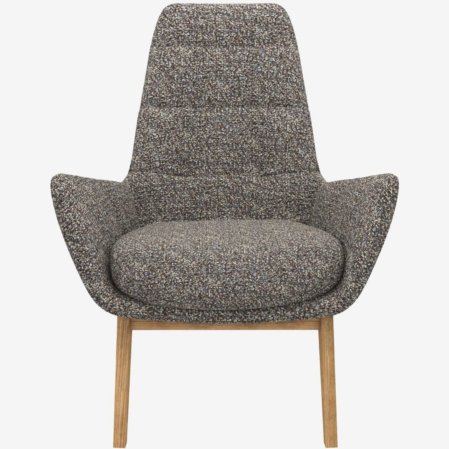 Fauteuil en tissu Venezia - Bleu zingué - Pieds chêne