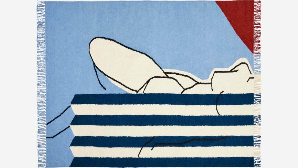 Handgewebter Teppich aus Wolle und Baumwolle - 170 x 240 cm - Motiv by Floriane Jacques
