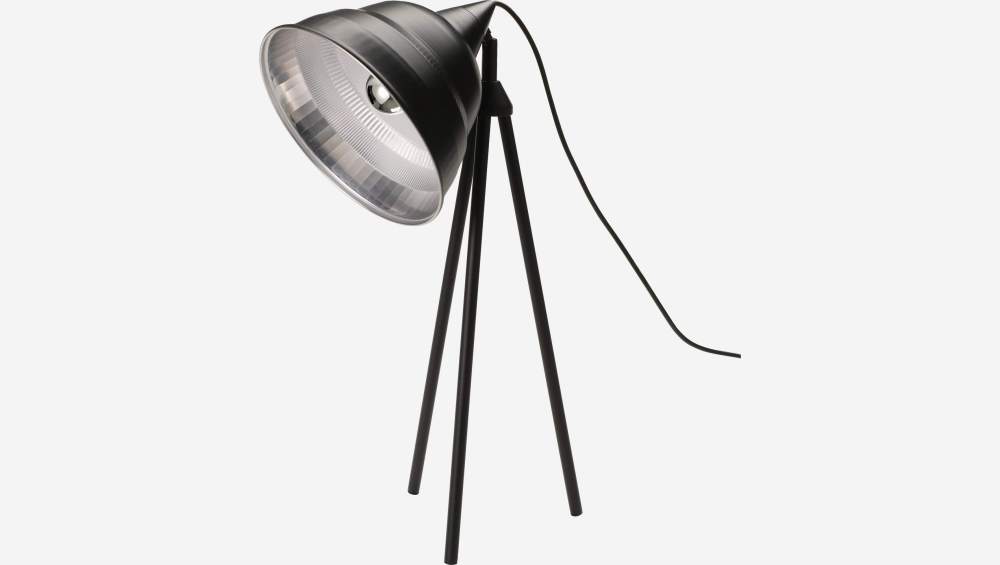 Black lacquered aluminium lamp stand
