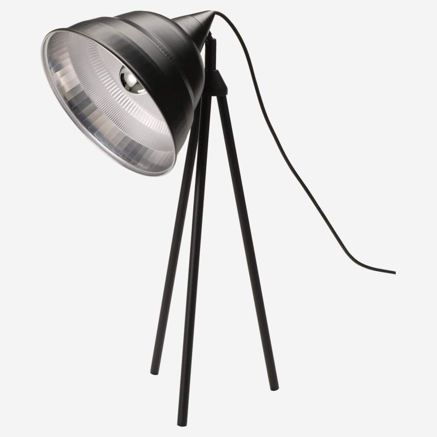 Black lacquered aluminium lamp stand