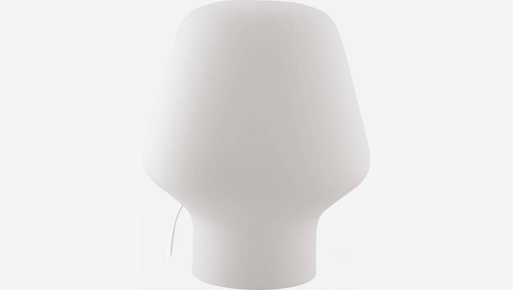 Lampe de table en verre blanc