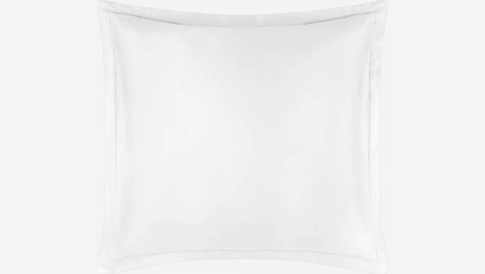 Taie d'oreiller en satin de coton - 65 x 65 cm - Blanc