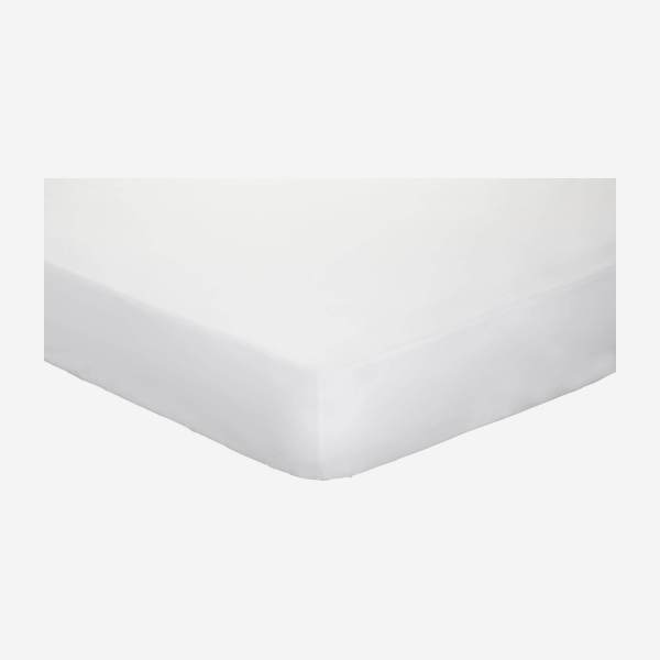 Cotton fitted sheet - 140 x 200 cm - White