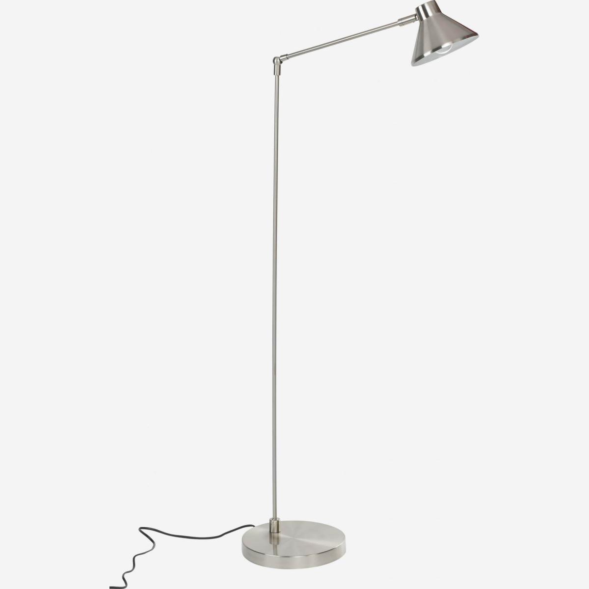 lampara de pie 160cm de metal plateado