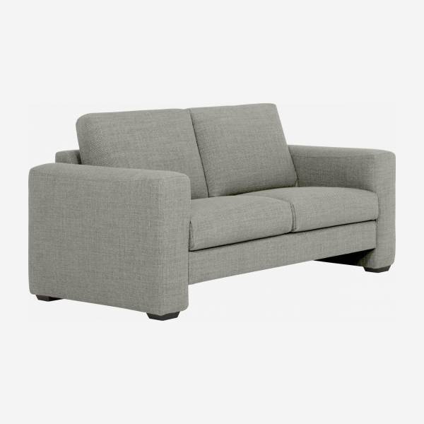 Canapé 2 places en tissu gris clair - confort médium