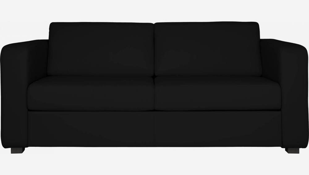 Leather 2-seater sofa - Black