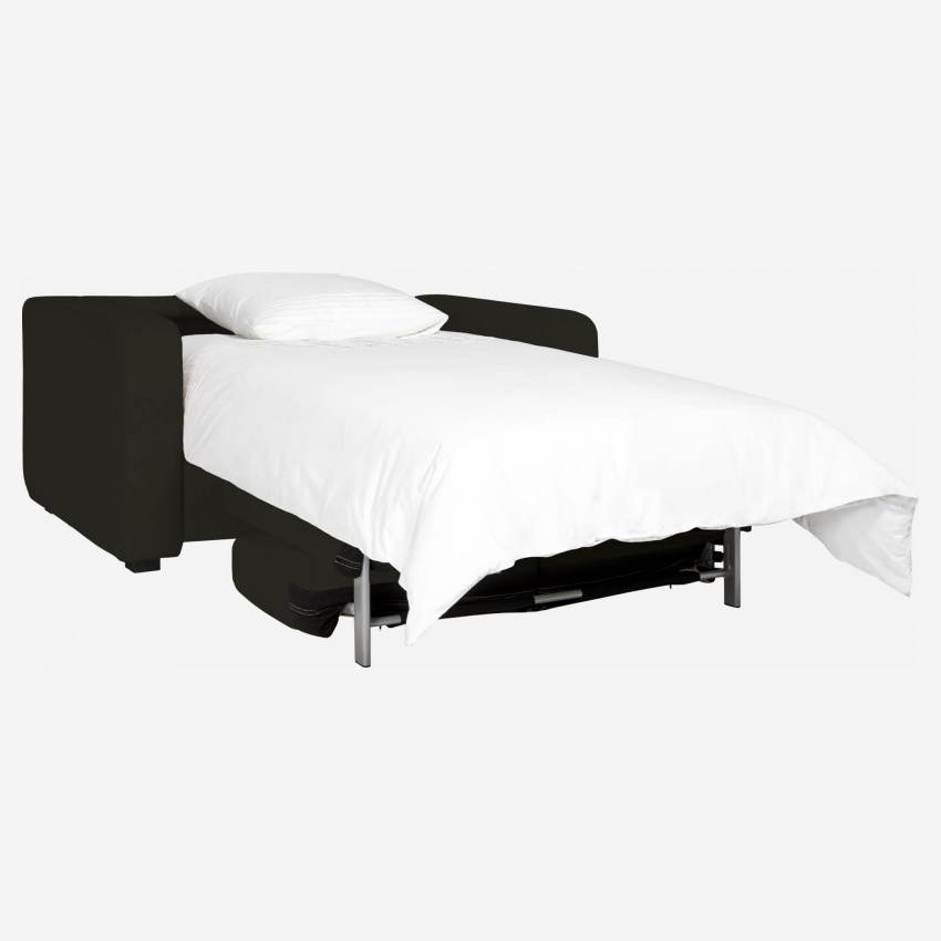 Sofá cama compacto de piel - Castaño