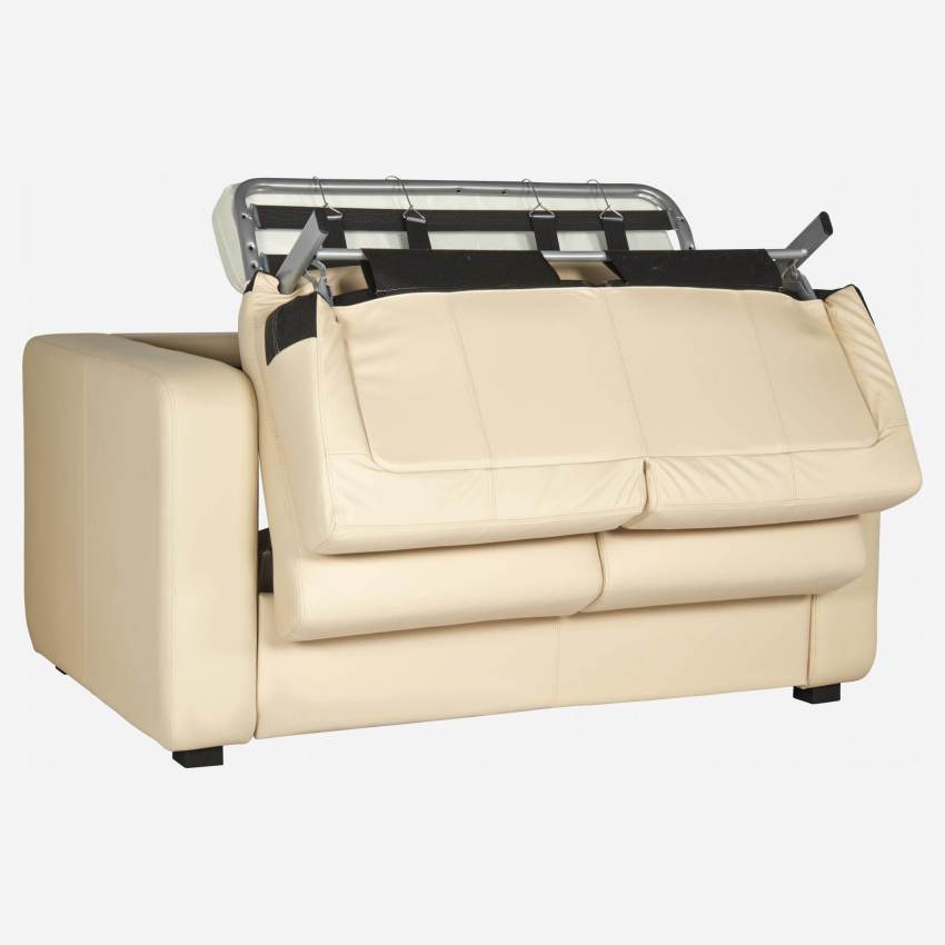 Canapé compact convertible en cuir - Crème