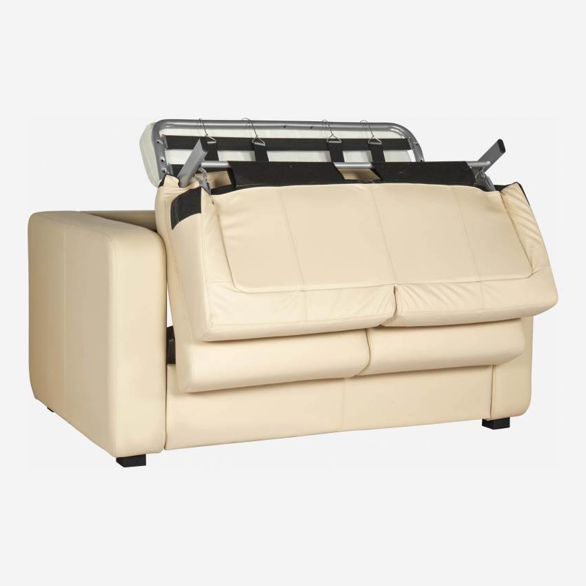 Canapé compact convertible en cuir - Crème