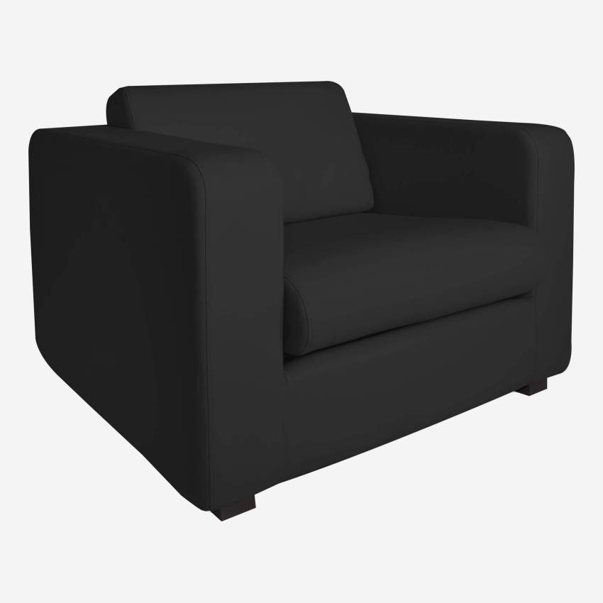 Leather armchair - Black