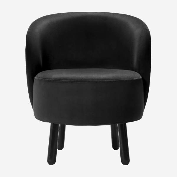Velvet Tub Chair - Anthracite grey