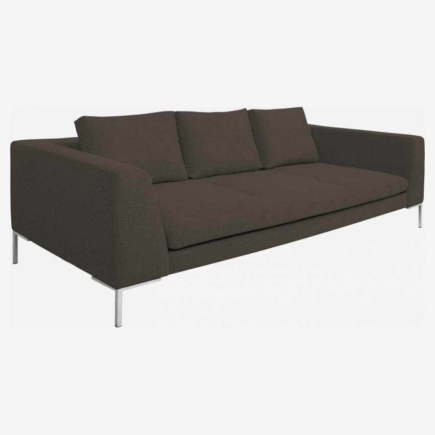3-Sitzer-Sofa aus Ancio-Stoff - Graubraun