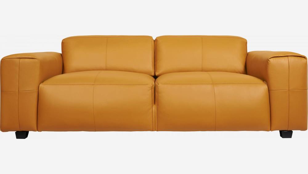 3-Sitzer Sofa aus Semianilinleder Savoy cognac