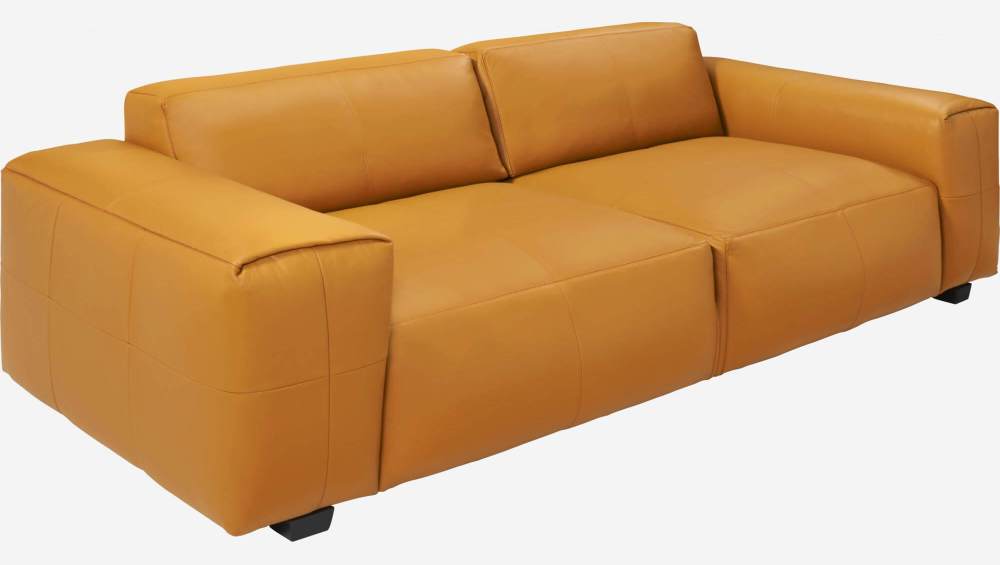 Savoy leather 2-seater sofa - Cognac