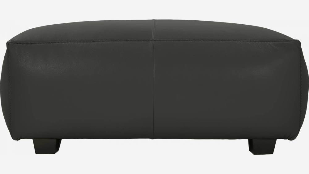 Savoy leather footstool - Anthracite grey