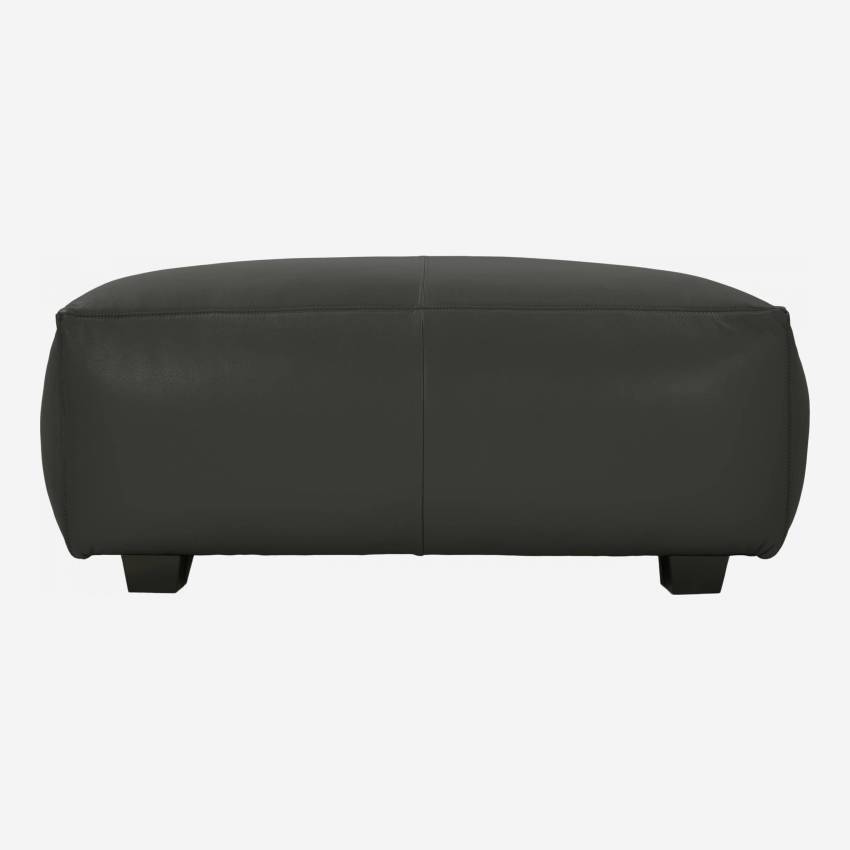 Savoy leather footstool - Anthracite grey