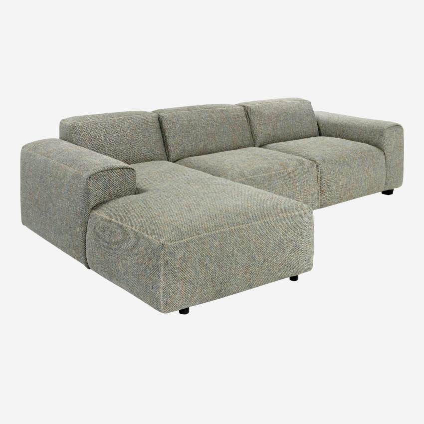 3-Sitzer Sofa mit Chaiselongue links aus Stoff Bellagio organic green