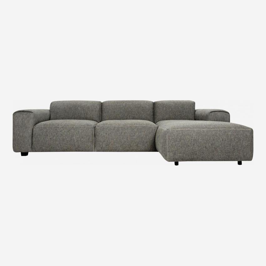 3-Sitzer Sofa mit Chaiselongue rechts aus Stoff Bellagio night black
