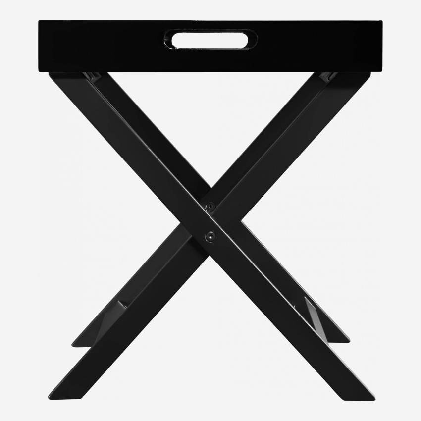 Table d'appoint en bois laqué noir