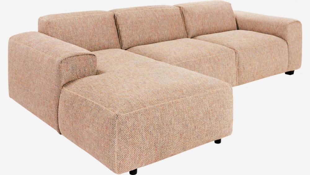 Bellagio fabric 3-seater sofa with left chaise longue - Orange