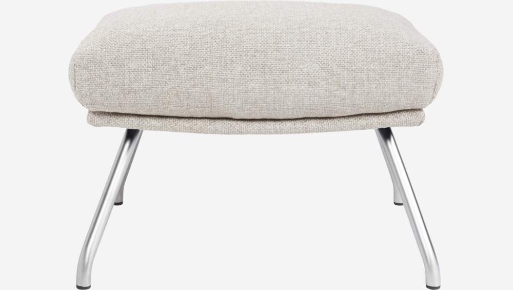 Footstool in Lecce fabric, nature with matt metal legs