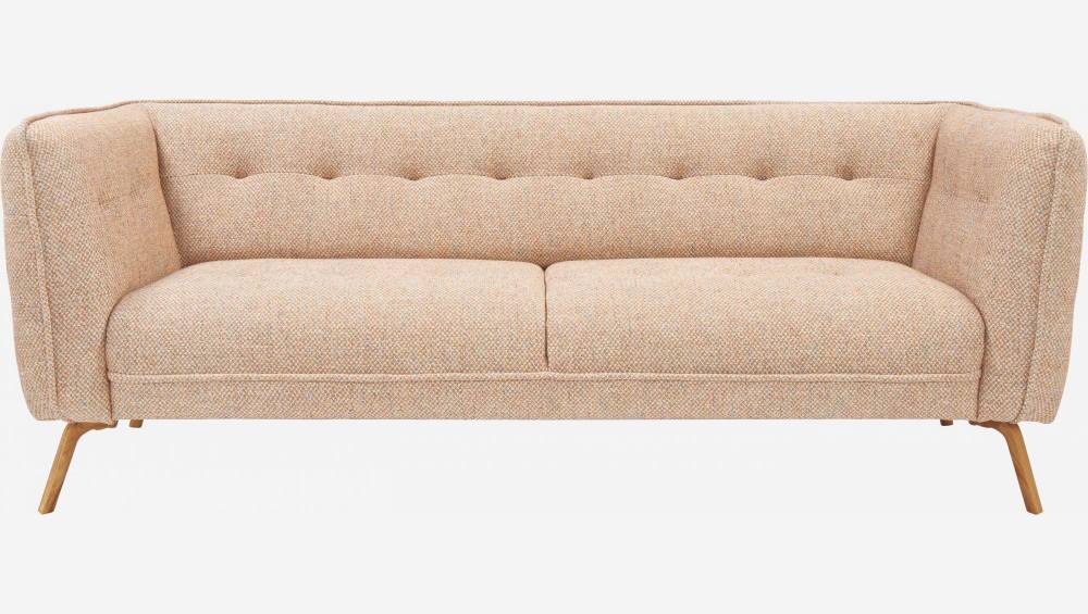 3-Sitzer-Sofa aus Bellagio-Stoff - Orange - Eichenfüße
