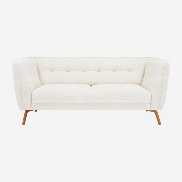 Fasoli fabric 2-seater sofa - White - Oak legs
