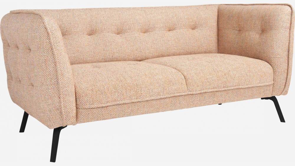 2-Sitzer-Sofa aus Bellagio-Stoff - Orange - Dunkle Füße