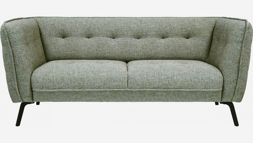 Bellagio fabric 2-seater sofa - Grey Green - Dark legs